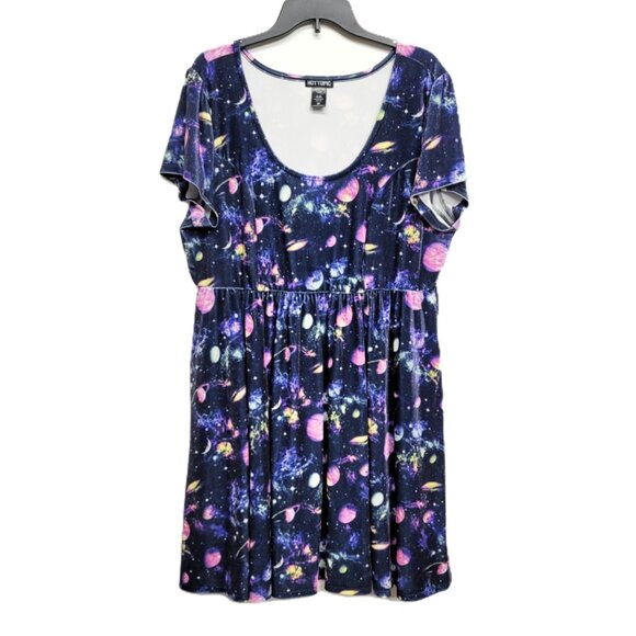 Hot Topic Galaxy Velvet Babydoll Dress 3X - Picture 4 of 7